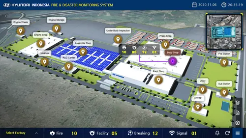 현대자동차 3D 소방 방재 모니터링 시스템